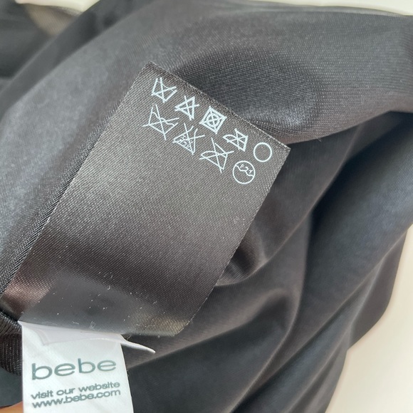 BEBE Black & White Deep V Mesh Insert Dress Small - Picture 13 of 14